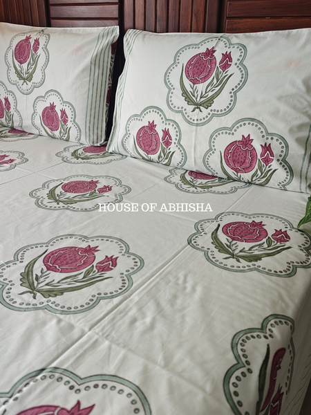 Meher Hand Block Premium Bedsheet Set
