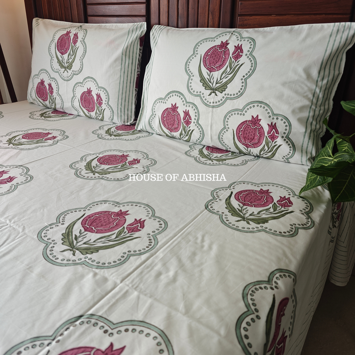 Meher Hand Block Premium Bedsheet Set