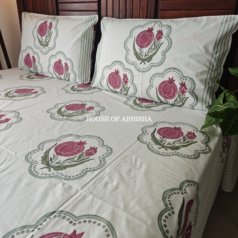Meher Hand Block Premium Bedsheet Set