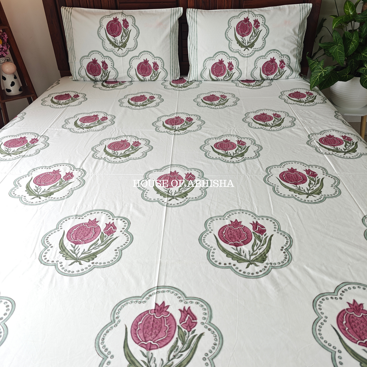 Meher Hand Block Premium Bedsheet Set