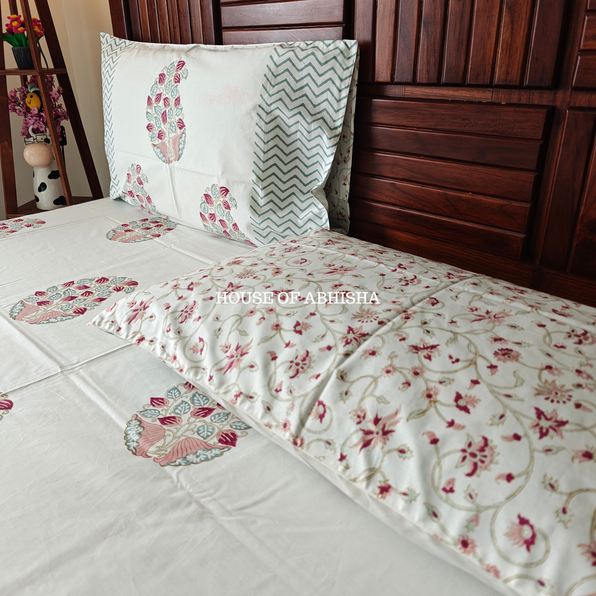 The Paisley Hand Block Premium Bedsheet Set