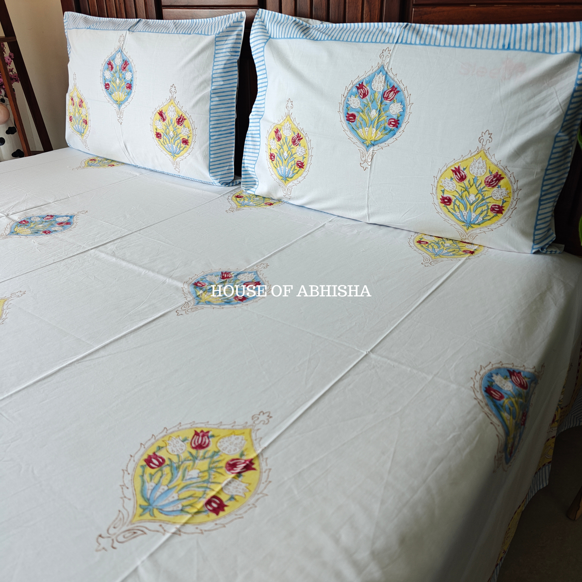 Riwaayat Hand Block Premium Bedsheet Set