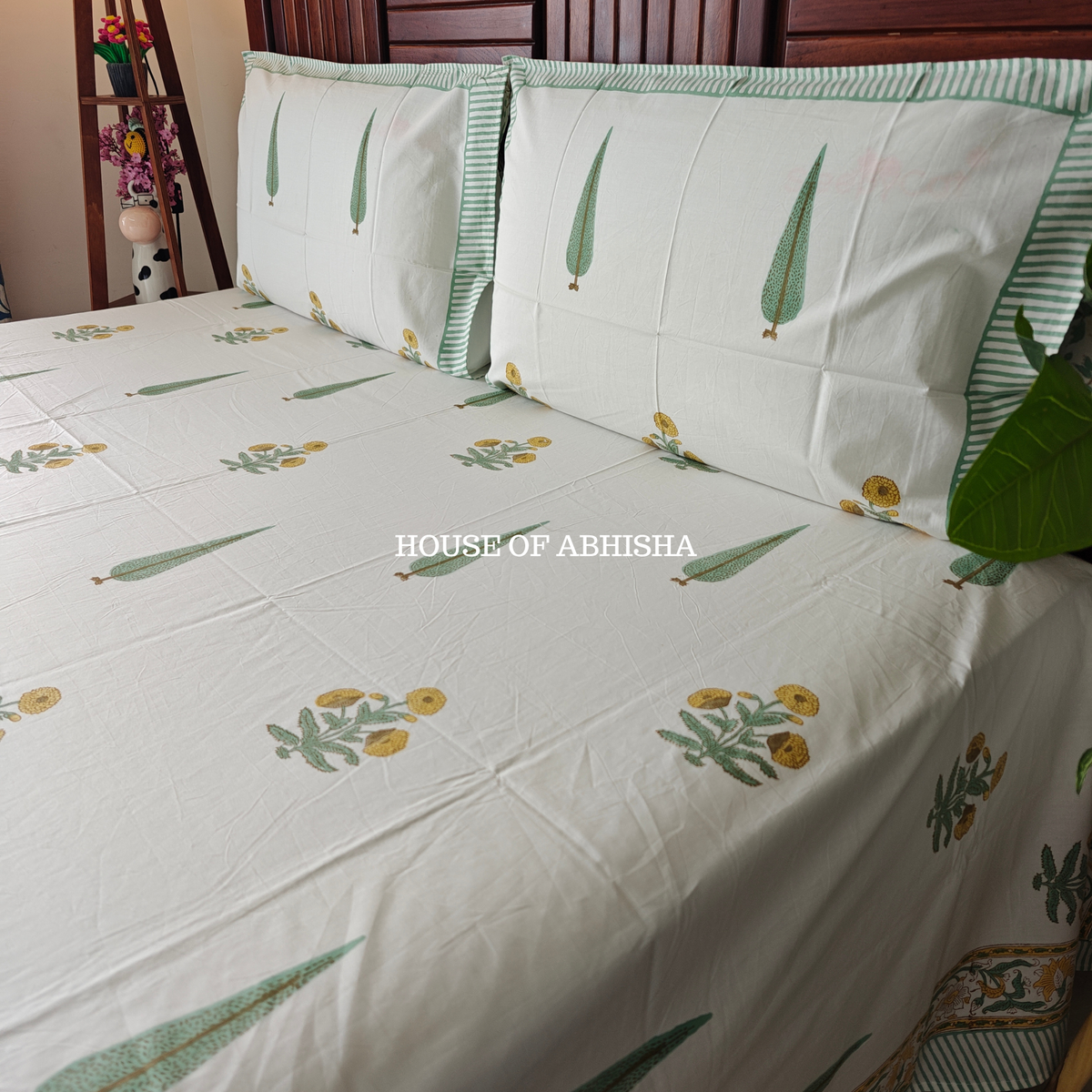 Basant Hand Block Premium Bedsheet Set
