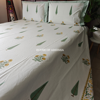 Basant Hand Block Premium Bedsheet Set