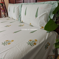 Basant Hand Block Premium Bedsheet Set