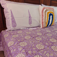 English Lavender Hand Block Premium Bedsheet Set