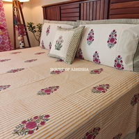 Sukoon Hand Block Premium Bedsheet Set