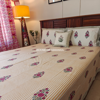 Sukoon Hand Block Premium Bedsheet Set