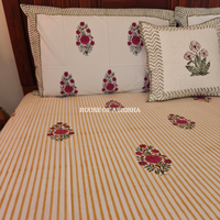 Sukoon Hand Block Premium Bedsheet Set