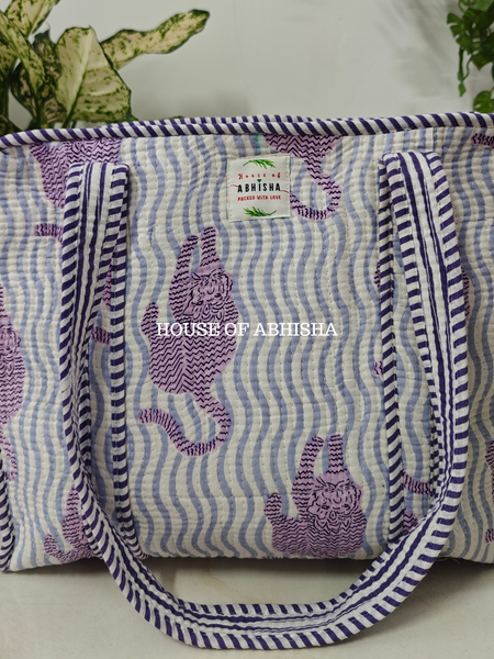 Madhumalai Quilted Cotton Tote Bag