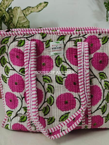 Palmera Quilted Cotton Tote Bag