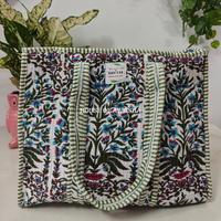 Wildflower Quilted Cotton Tote Bag