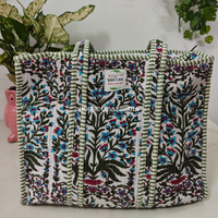 Wildflower Quilted Cotton Tote Bag
