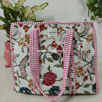 Phoolwari Quilted Cotton Tote Bag
