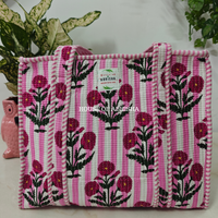 Rosette Quilted Cotton Tote Bag