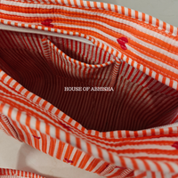 Orange Hearts Quilted Cotton Tote Bag