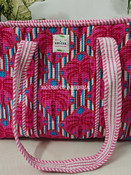 Blossom Quilted Cotton Tote Bag