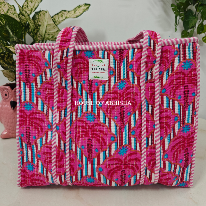 Blossom Quilted Cotton Tote Bag