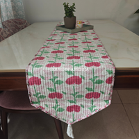 Phoolwari Handblock Printed Quilted Reversible Table Runner