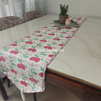 Phoolwari Handblock Printed Quilted Reversible Table Runner
