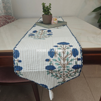 Katha Handblock Printed Quilted Reversible Table Runner