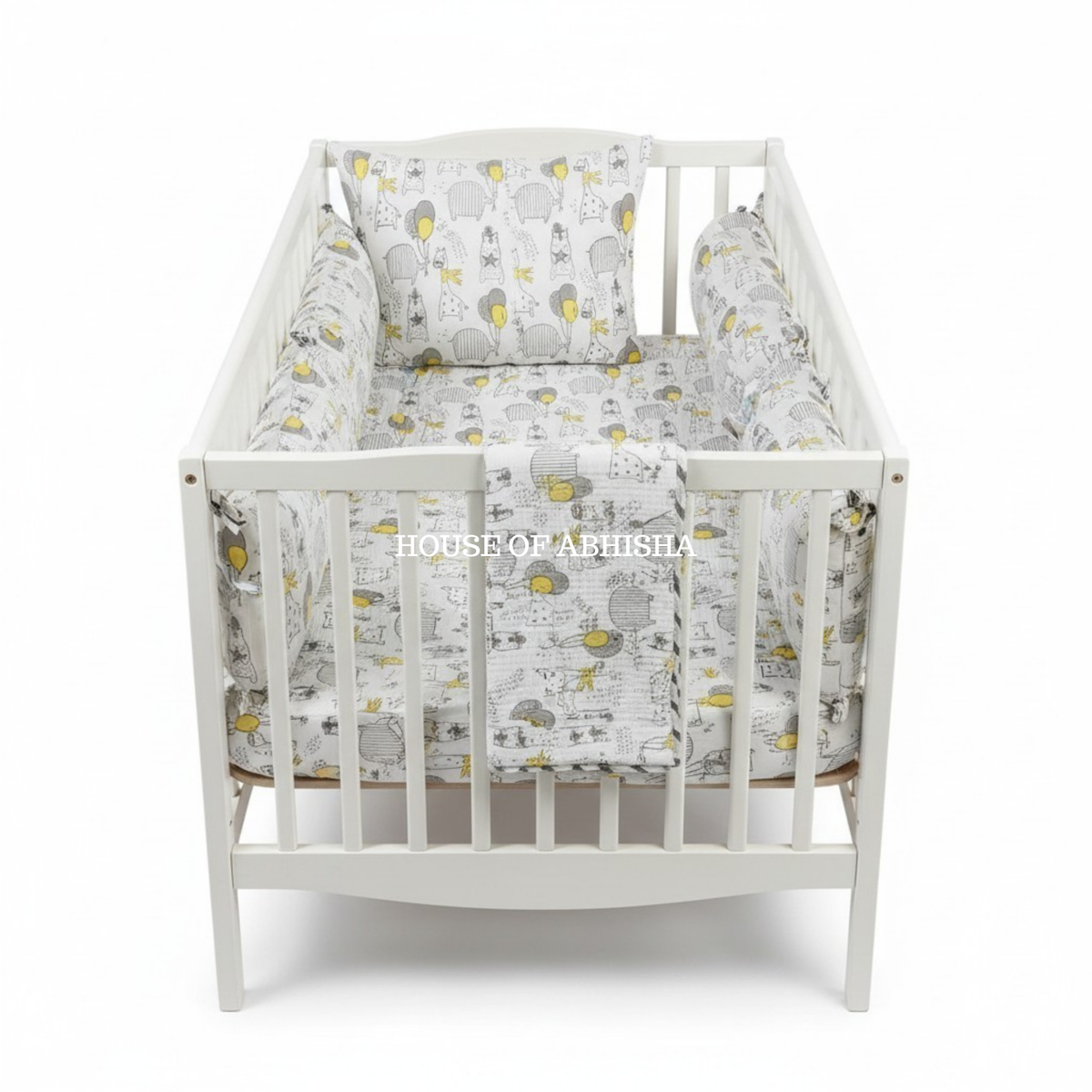 Giraffe World Hand Block Printed Baby Bedding Set