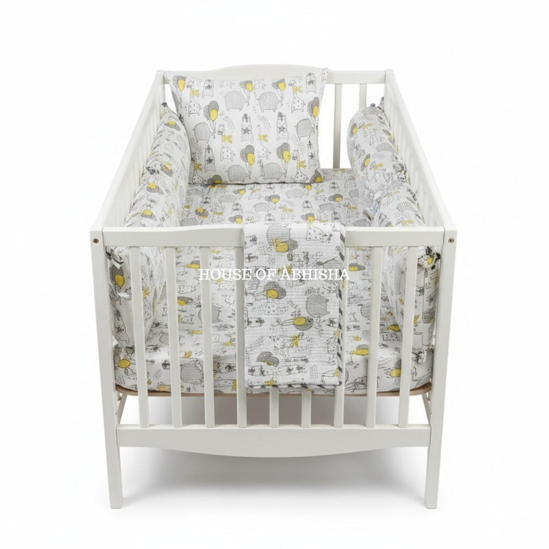 Giraffe World Hand Block Printed Baby Bedding Set