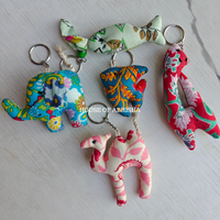 Hand Block Print Cotton Filled Toy Keychains – Set of 5 (Assorted)