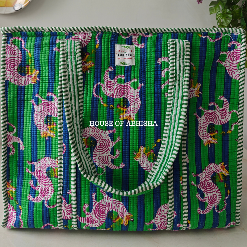 Vanya Quilted Cotton Tote Bag