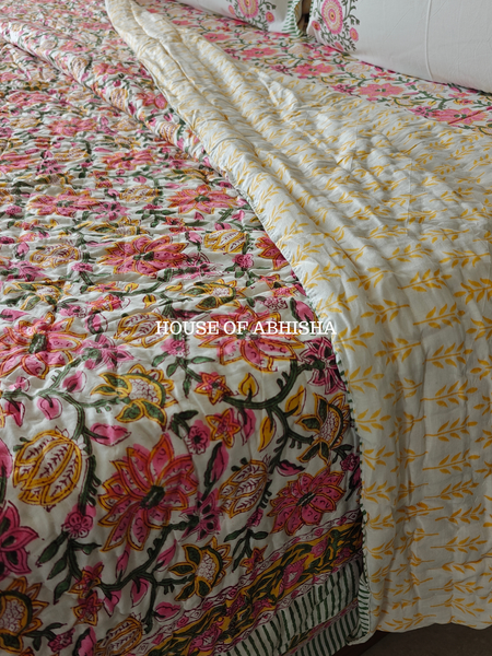 Aangan Reversible Organic Mulmul Cotton Quilt