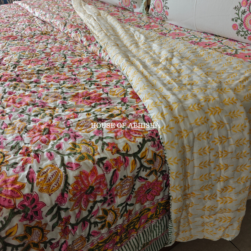 Aangan Reversible Organic Mulmul Cotton Quilt
