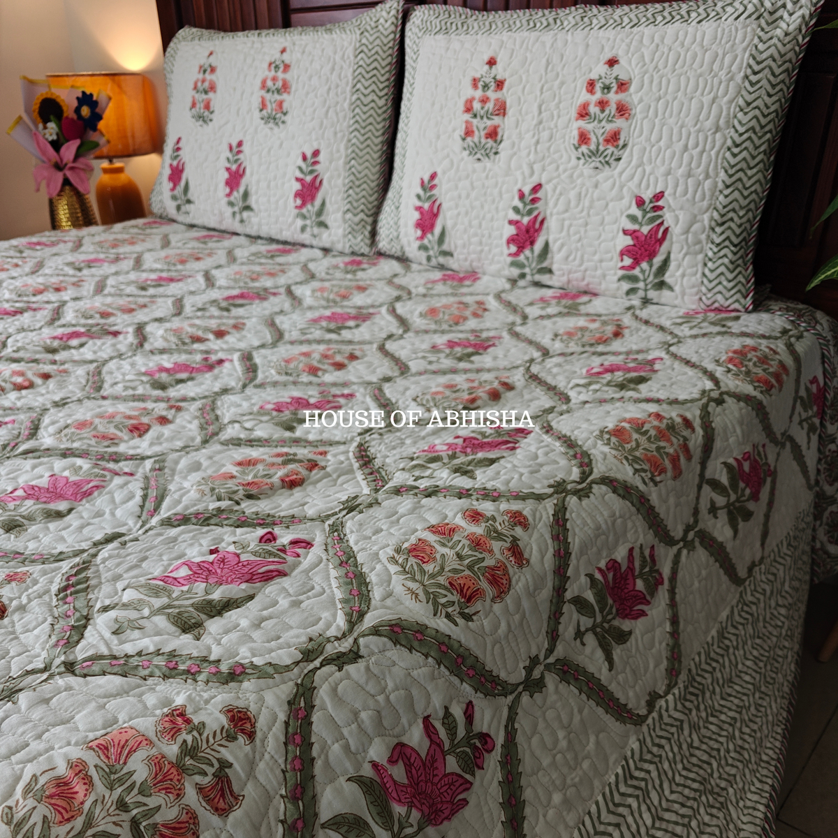 Rani Bagh Quilted Cotton Reversible Bedcover