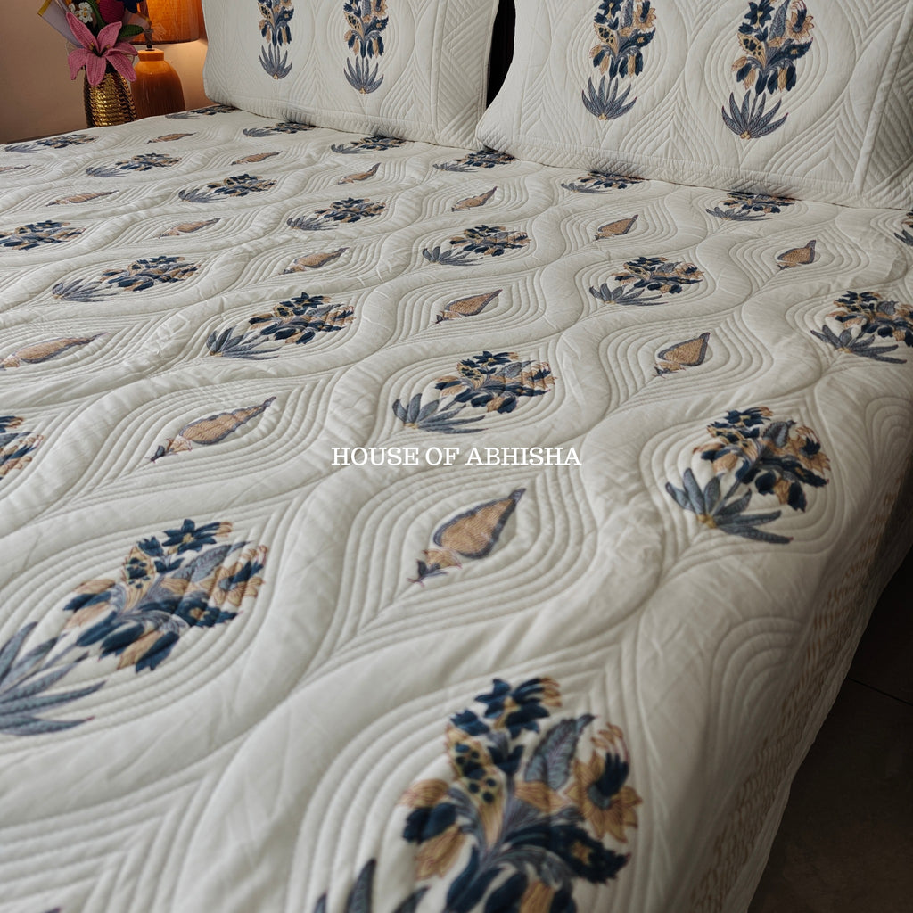 Parijaat Royal Embossed Quilted Bedcover