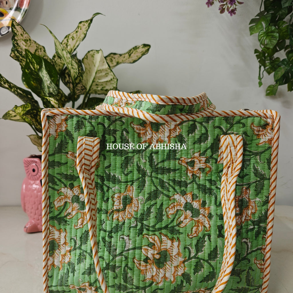 Bageecha Mini Quilted Cotton Tote Bag