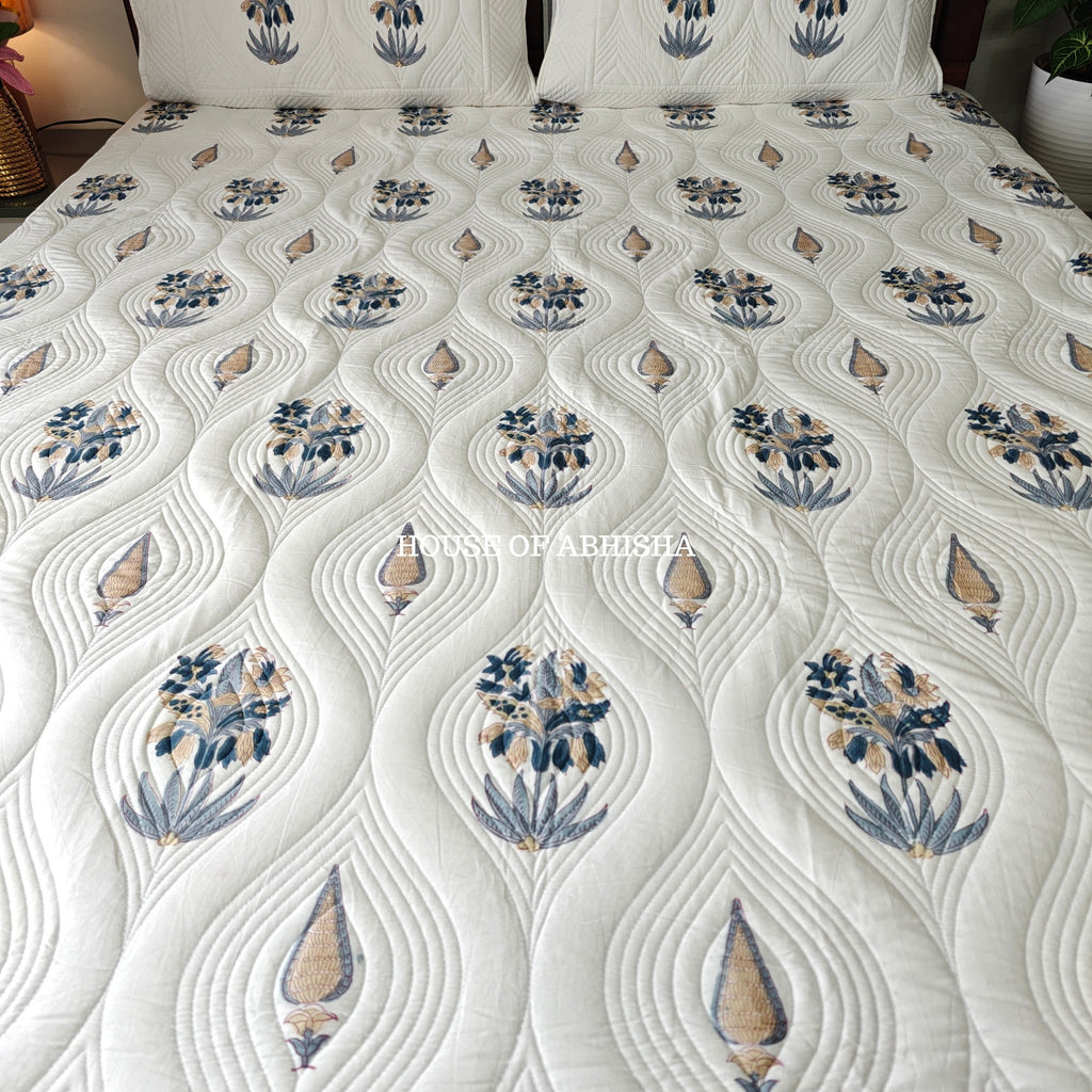 Parijaat Royal Embossed Quilted Bedcover