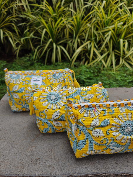 Miraaya Quilted Utility Pouches - Set of 3
