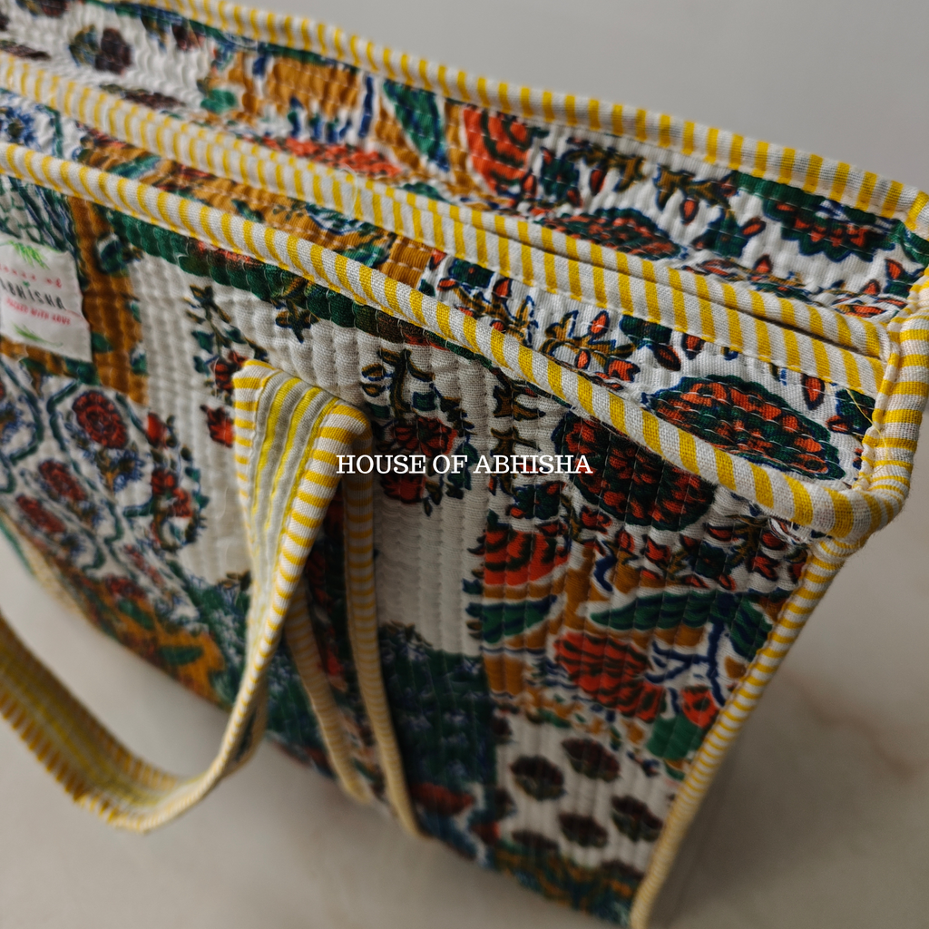 Patchwork Quilted Cotton Tote Bag