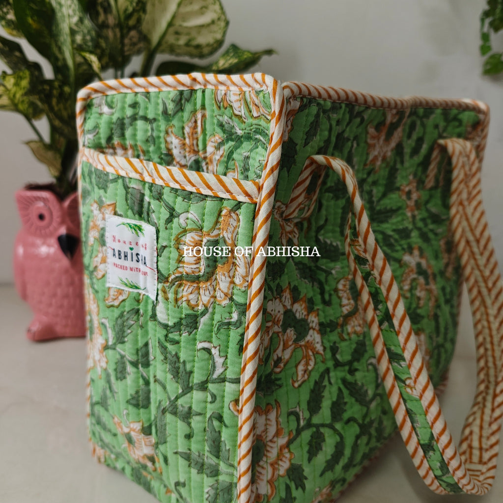 Bageecha Mini Quilted Cotton Tote Bag