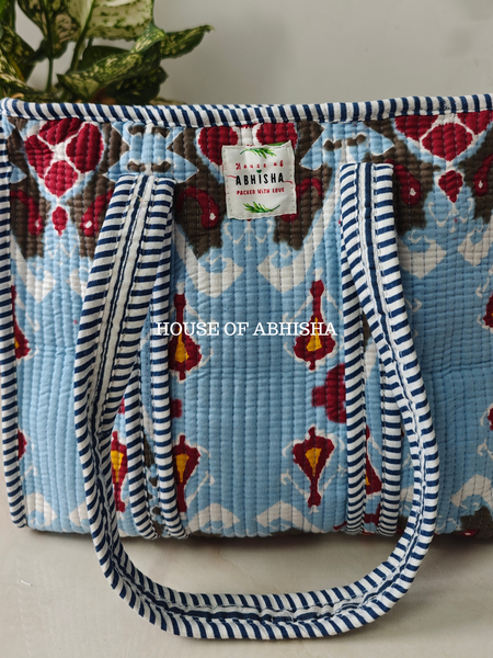 Ikat Mini Quilted Cotton Tote Bag