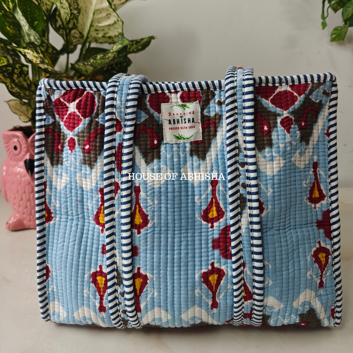 Ikat Mini Quilted Cotton Tote Bag