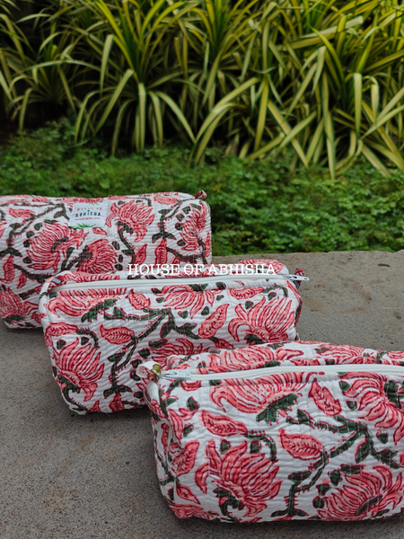 Phool Trio Quilted Utility Pouches - Set of 3