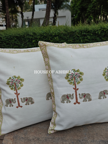 Hathi Palm Cushion Covers — Set of 2
