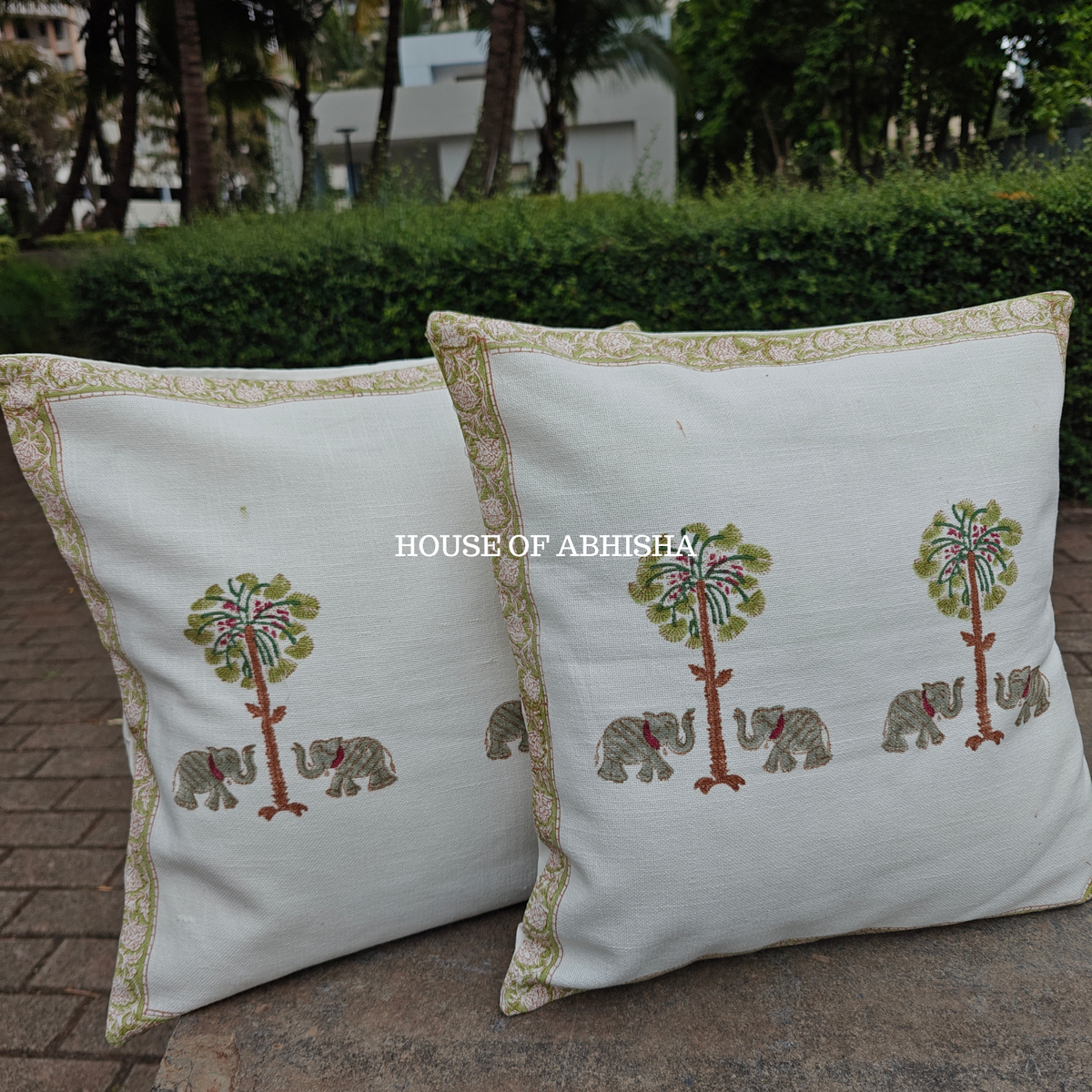 Hathi Palm Cushion Covers — Set of 2