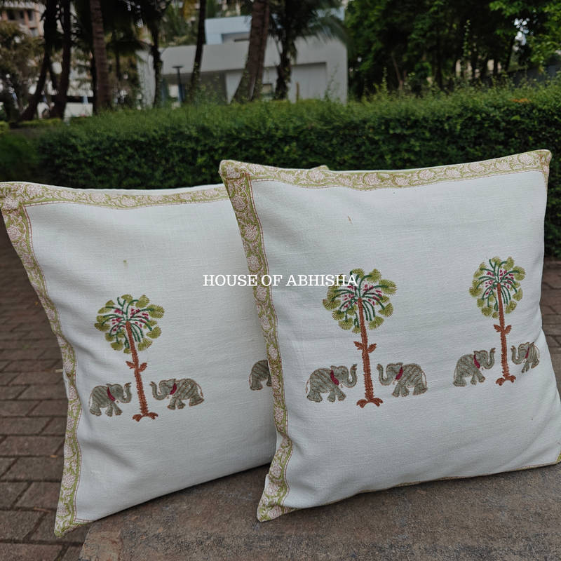 Hathi Palm Cushion Covers — Set of 2