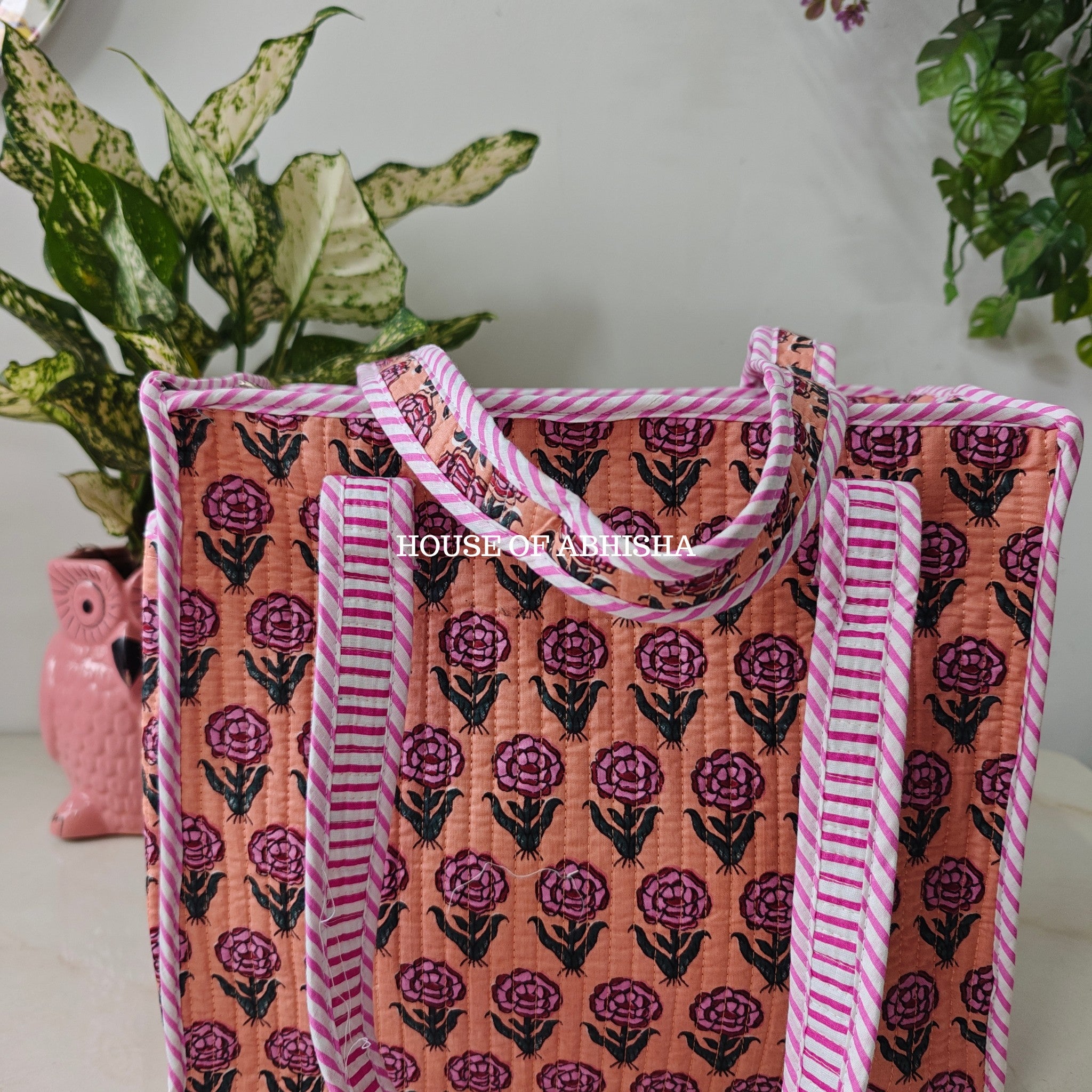 Musk Rose Mini Quilted Cotton Tote Bag
