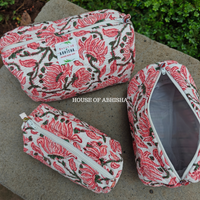 Phool Trio Quilted Utility Pouches - Set of 3