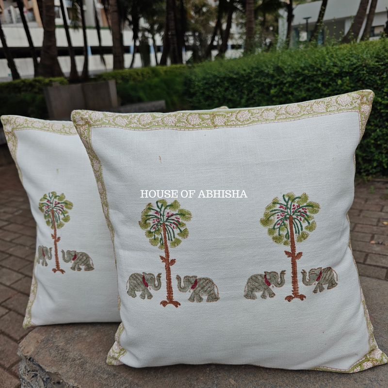 Hathi Palm Cushion Covers — Set of 2