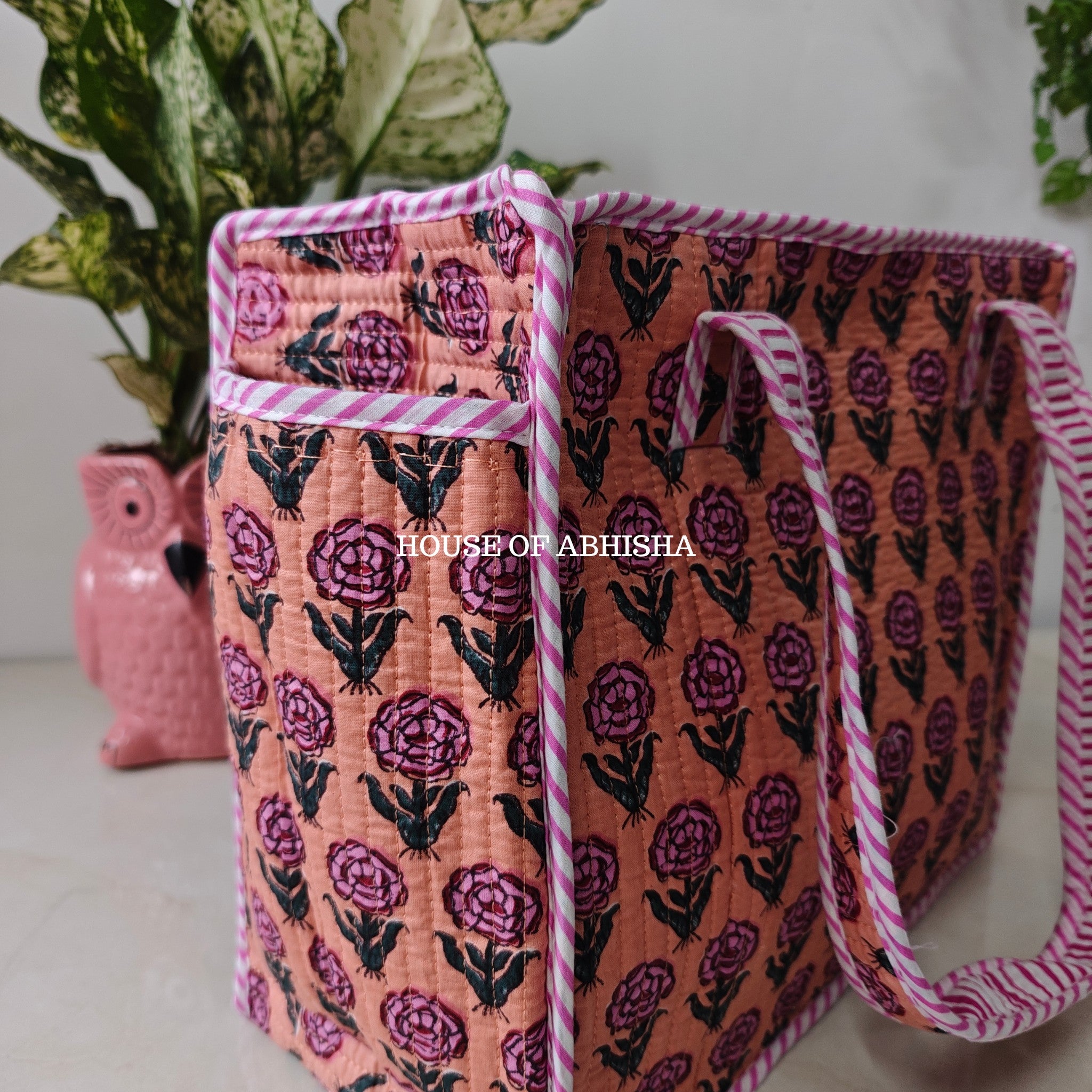 Musk Rose Mini Quilted Cotton Tote Bag