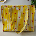 Yellow Heart Quilted Cotton Tote Bag