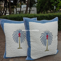 Royal Palm Quilted Cushion Covers — Set of 2